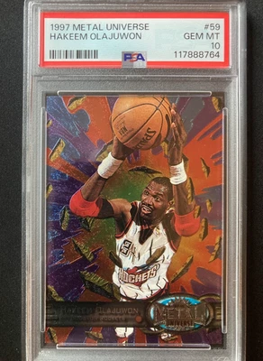 1997 Metal Universe #59 Hakeem Olajuwon PSA 10 Gem Mint 💎Rare Only 23 Exist - Image 1 of 2