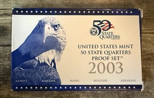 2003 United States Mint 50 State Quarters Proof Set 5 Coins + COA - Picture 1 of 5