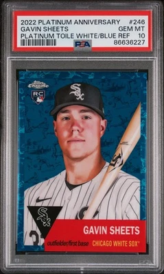 2022 TOPPS CHROME PLATINUM GAVIN SHEETS PLATINUM TOILE #246 PSA 10 - Image 1 of 2