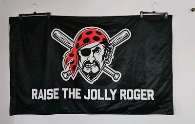 Pittsburgh Pirates Raise The Jolly Roger's  Famalee On Back Of Flag 3' X 5' NEW - Image 1 of 2