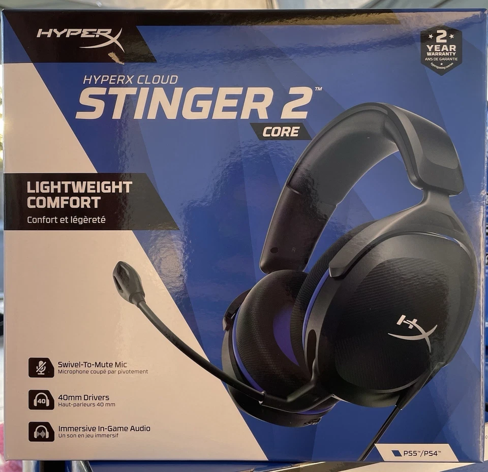 HyperX Cloud Stinger 2 Core PS Gaming Headset Headphones - Black - Image 1 of 2