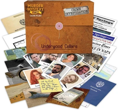 Murder Mystery Case Files - Underwood Cellars - Dinner Party Game - BRAND NEW - Image 1 of 4