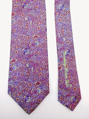 Corbata colorida de seda floral cachemira verde púrpura roja Robert Graham para hombre Foto 1 de 4
