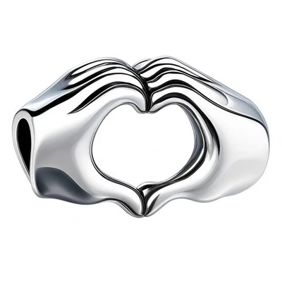 Pulsera con cuentas I Love You 'Heart in Hands' - plata de ley 925 genuina Foto 1 de 3