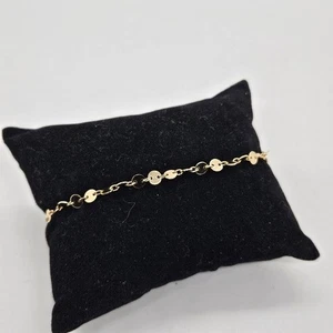 mevecco yellow gold tone flat disk bracelet - Picture 1 of 4