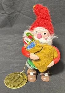 Vintage Sears Christmas Around The World Holz Wichtel Ornament Norwegen 1981 - Bild 1 von 6