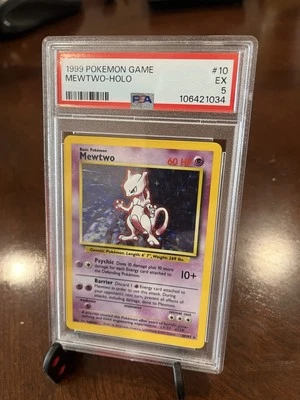 1999 Pokemon Mewtwo Holo Base Set #10 Holo PSA 5 - Image 1 of 3