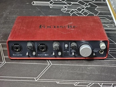 Focusrite Scarlett 2i4 Audio Interface Red Aluminum XLR/TRS combo input Used - Image 1 of 4