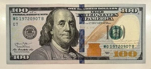 $100 dollar bill w September 7, 1972 9/7/1972 date serial number - birthday! - Picture 1 of 4