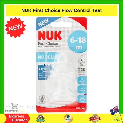 NUK  First Choice Flow Control Teat Style Name:Flow Control NEW AU FREE SHIPPING - image 1 of 4