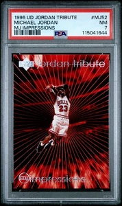 1996 UD JORDAN TRIBUTE MJ IMPRESSIONS #MJ52 MICHAEL JORDAN PSA 7 - Picture 1 of 2