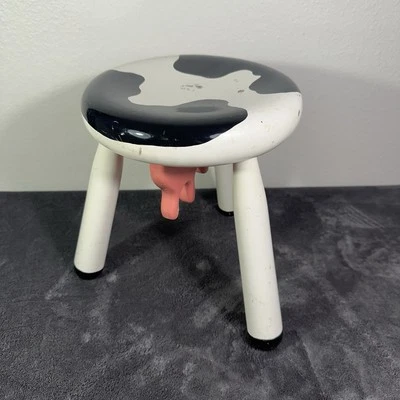 Vermont Sled Co 1984 Madera Holstein Vaca Taburete Silla Rosa Udders 12" H Firmado Foto 1 de 4