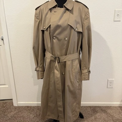 Stafford Тренч мужской 46 длиной шерсти смесь съемный вкладыш подпоясанный классический - Изображение 1 из 4