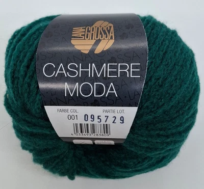 (278€/kg): 25 g LG CASHMERE MODA, Kettstruktur, Pt. 095729 Fb. 001 grün #7920 - Bild 1 von 2