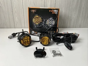 AUXBEAM V-ULTRA 3 Inch 108W LED Side Shooter White Pod Lights with Amber DRL US - Picture 1 of 14