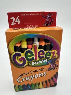 Geleez Crayons 24 Pack NEW Unused Vintage 2000 Roseart Rose Art EXTREMELY RARE - Image 1 of 4