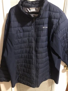Columbia Navy Puffer Coat Omniheat 2XT Zip Front And Pockets - Bild 1 von 8