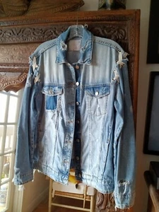 Zara Trafaluc Distressed Denim Jeansjacke Medium. - Bild 1 von 6