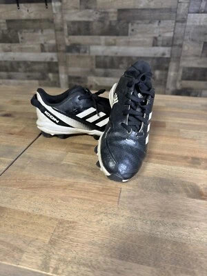 Adidas ICON Youth Baseball Cleats Size 3.5 Black/White - Image 1 of 2