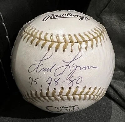 Fred Lynn Boston Red Sox Autographed Baseball PSA Sticker Signed Gold Glove - Image 1 of 4