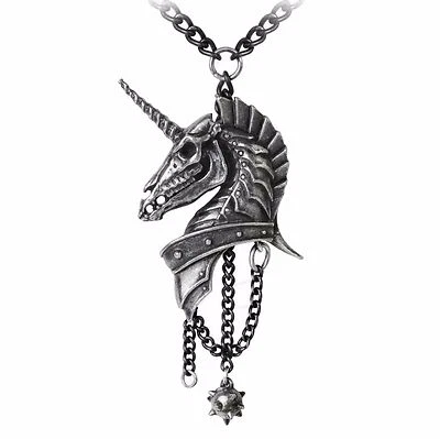 ALQUIMIA SPIRITUALON UNICORNIO ESQUELÉTICO BLINDADO Colgante de Estaño Gótico + BOLSA GRATIS Foto 1 de 4