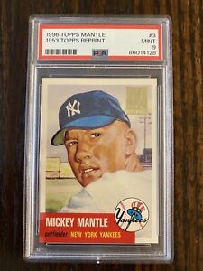 1996 Topps Mickey Mantle #3 1953 Topps Reprint PSA 9 Mint Yankees HOF