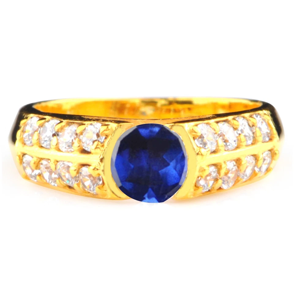 14KT Yellow Gold 1.52Ct 100% Natural Blue Tanzanite IGI Certified Diamond Ring - Image 1 of 1
