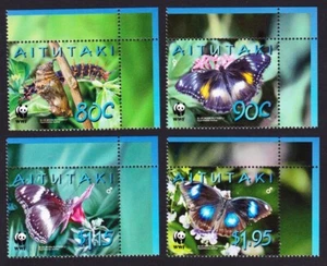 SALE Blue Moon Butterfly 4v Corners Aitutaki 2008 MNH SG#723-726 - Picture 1 of 1