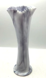 BOURNIQUE Co. Geschwungene Schlacke Glas Vase um 1900 Amethyst lila Wirbel antik - Bild 1 von 7