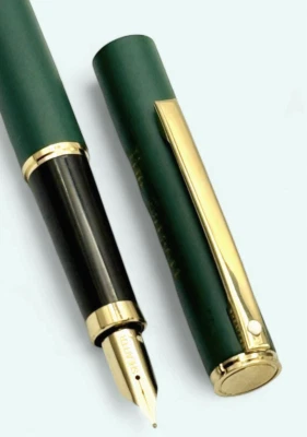 Pluma Estilográfica Sheaffer Modelo 286 Moda II Chapada en Oro Verde Mate Plumín Fino Foto 1 de 4