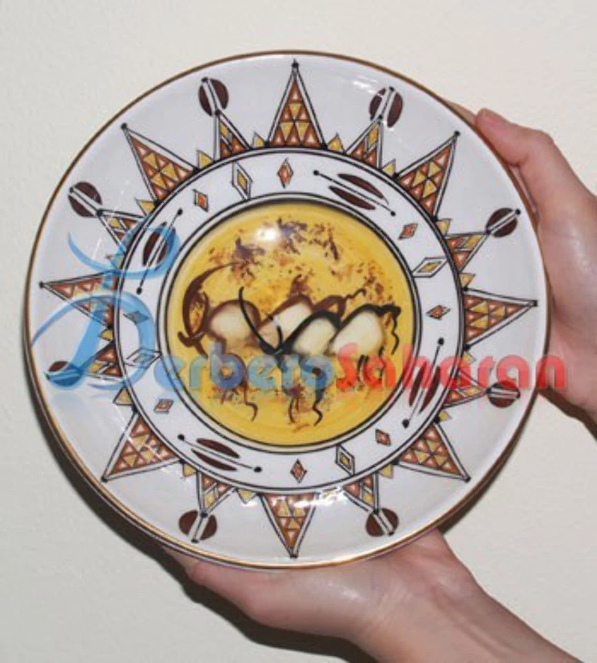 Plato argelino de primera calidad hecho a mano con cerámica y líquido oro de 12 quilates Foto 1 de 1