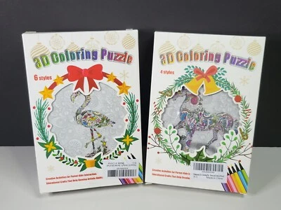Puzzle para colorear 3D paquete de 10 con marcadores nuevo x2 Foto 1 de 4