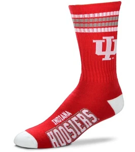 Indiana Hoosiers Crew Socks Medium Size 5 to 10 4 Stripe - Picture 1 of 1