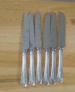 6 HAMPTON COURT COMMUNITY Dinner Knives silverplated Oneida FLATWARE free ship - Picture 1 of 2
