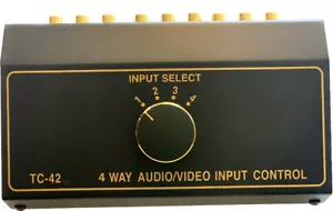 4 in x 2 out 4x2 Composite RCA Video Stereo Audio selector switch switcher - Picture 1 of 2