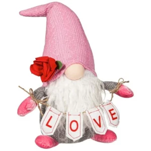 LED Fabric Valentine's Day "Love" Gnome Table Décor - Picture 1 of 3