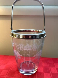 ANTIQUE HAWKES SIGNED GLASS ENGRAVED ICE BUCKET - Picture 1 of 19