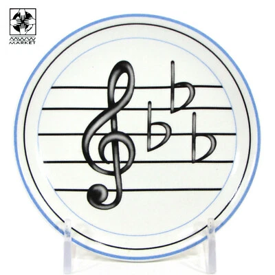 MWW Market МУЗЫКА - ТРОЙНОЙ КЛЮЧ И ПЛОСКИЕ ОТМЕТИНЫ 4,5 дюйма Мини Пластина Синий Ободок - Изображение 1 из 4