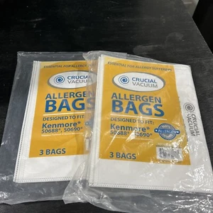 6 Kenmore 50688, 50690 Allergen Bags 99.97% filltration Crucial Vacuum - Picture 1 of 3