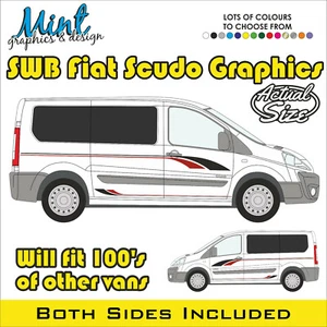 FIAT SCUDO SWB cámper rayas laterales calcomanías pegatinas gráficos furgoneta envío y devolución 002 GRATIS - Imagen 1 de 4