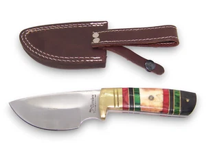 Cherokee Stone Works River Canyon 9" Bowie Skinning Knife Horn Wood Bone Leather - Picture 1 of 6