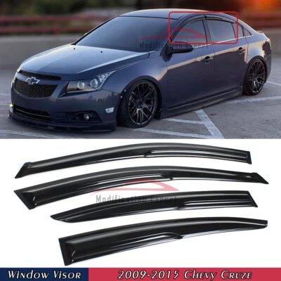 Para Chevy Cruze 2009-2015 Ondulado Estilo Mugen Viseras de Ventana Protectores de Lluvia Deflectores Foto 1 de 4