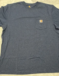 CARHARTT Men’s Heather Blue Original Fit Crew Neck Pocket T-Shirt Size XL  - Picture 1 of 4