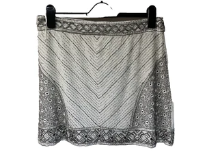 Beaded Mini Skirt Neo Classic Design White UK 14 Party Wedding River Island - Picture 1 of 11
