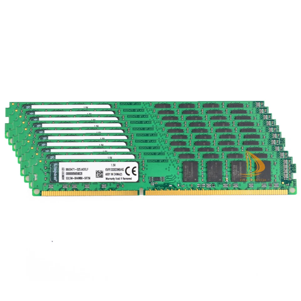 LOT Kingston 10pcsx 4 GB 4gb 2Rx8 PC3-10600 DDR3 1333Mhz DIMM Memory RAM Desktop - Image 1 of 4