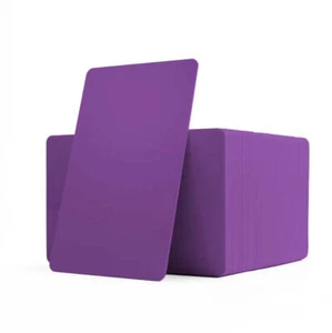 PVC CR80 Purple Coloured Cards With Solid Core Coloured Edges - 1 - 100 - Picture 1 of 2