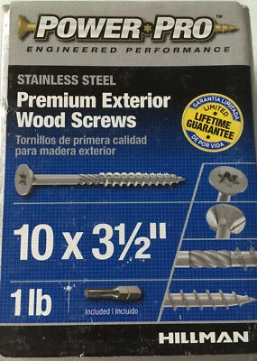 HILLMAN POWER PRO(1 磅)# 10 X 3 1/2 英寸不锈钢 T25 星形木螺丝 #48624 — 第 1/3 张图片