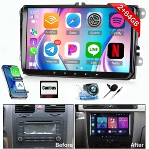For VW Volkswagen Jetta Passat GPS Nav Car Stereo Radio Carplay Android 13 2+64G - Picture 1 of 11