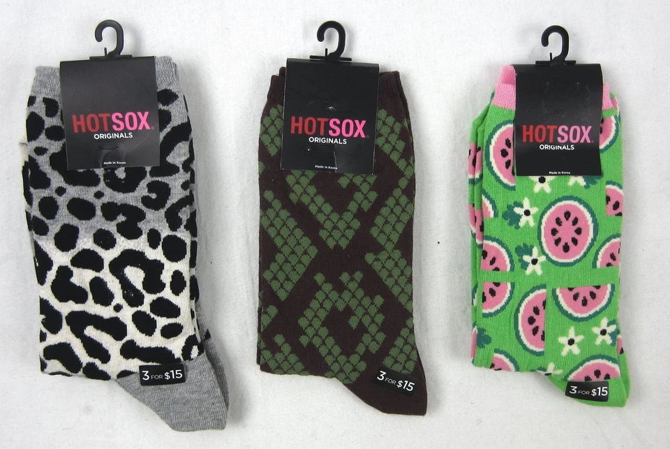 Hot Sox - NWT 3 Pairs of Hot Sox Originals Different Color Socks - Size: 9-11 - Image 1 of 1