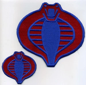 "Juego de parches de hierro GI Joe Corba Commander bordados rojo y azul de 6"" y 3"" Cobra - Imagen 1 de 3
